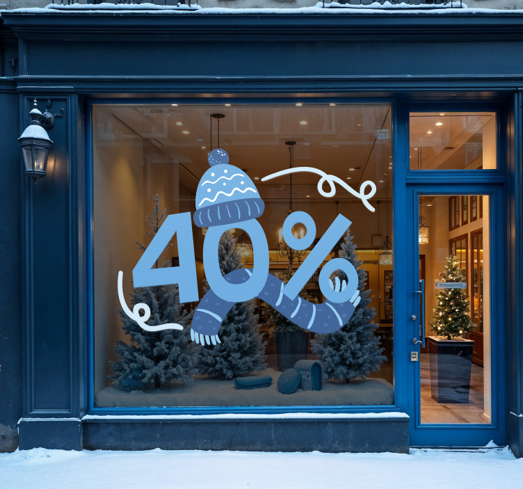 Adesivo saldi sconto invernale blu - TenStickers