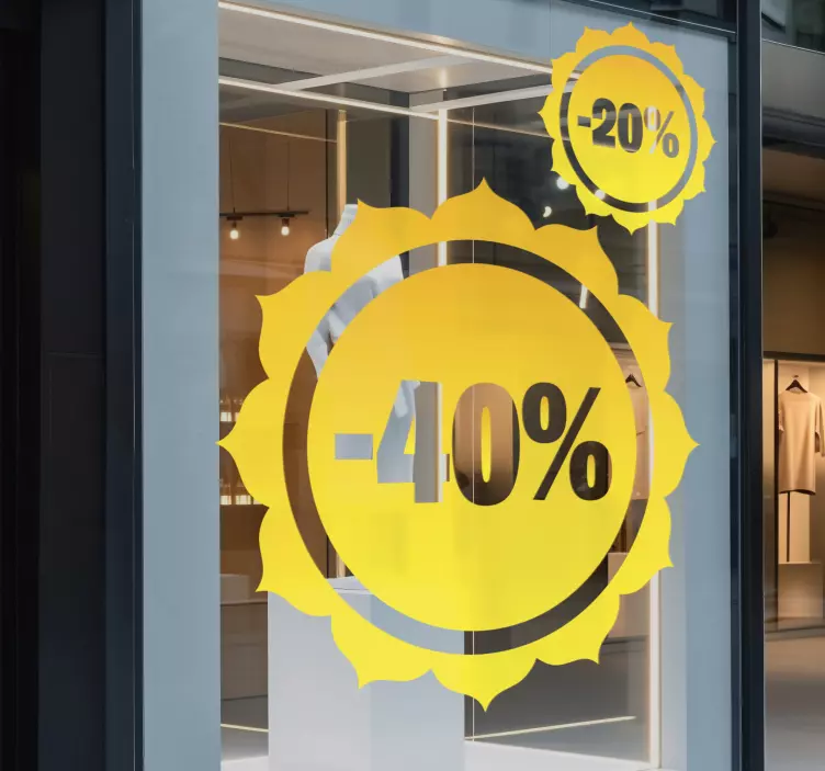 Vetrofania saldi estivi sconto sole - TenStickers