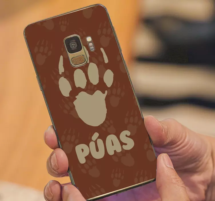 Adesivo Samsung design personalizzato con impronta di zampa - TenStickers