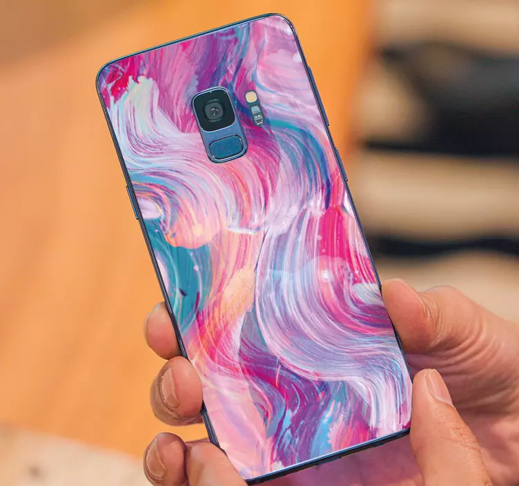 Adesivo Samsung motivo a pennellate viola - TenStickers