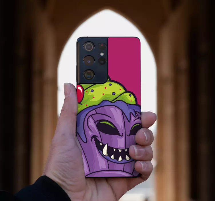Adesivo Samsung personaggio cupcake sorridente - TenStickers