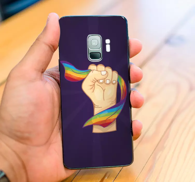 Adesivo Samsung pugno con arcobaleno - TenStickers