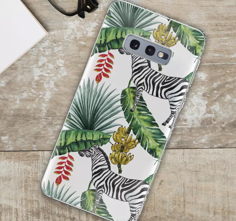Adesivo Samsung scena tropicale di zebra - TenStickers