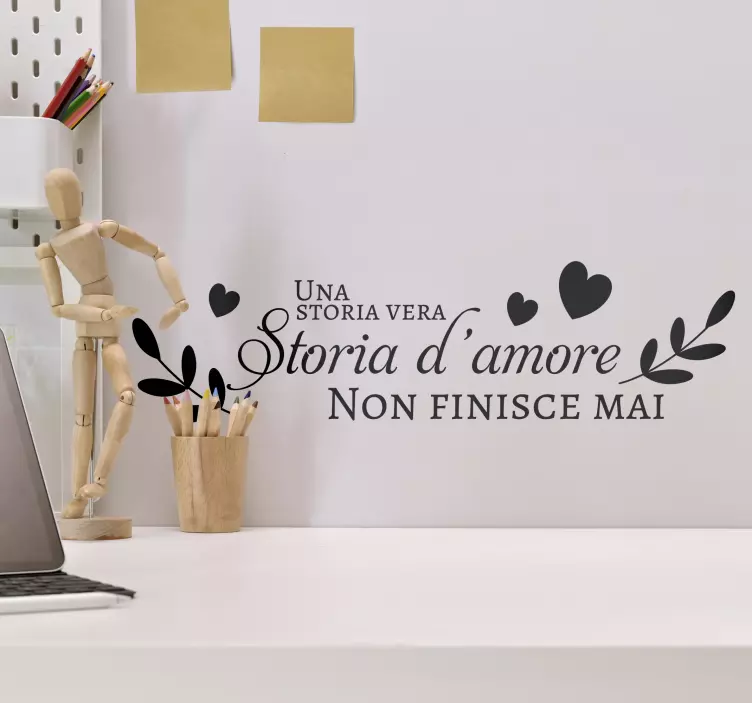 Adesivo da parete di San Valentino con frase d'amore - TenStickers