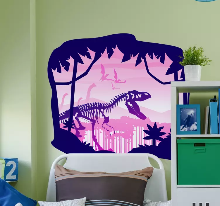 Adesivo scena dello scheletro di dinosauro - TenStickers