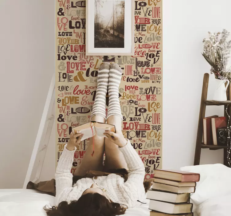 Incantevole adesivo scritte love tipografiche - TenStickers