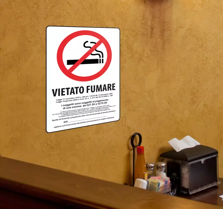 Adesivo segno vietato di fumare - TenStickers