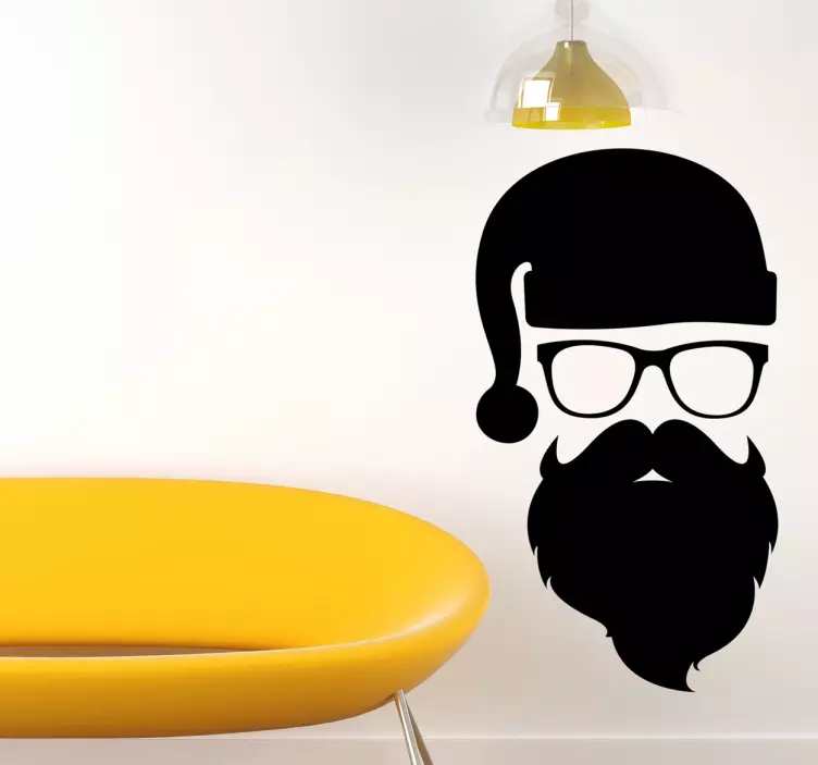 Adesivo silhouette Babbo Natale Hipster - TenStickers
