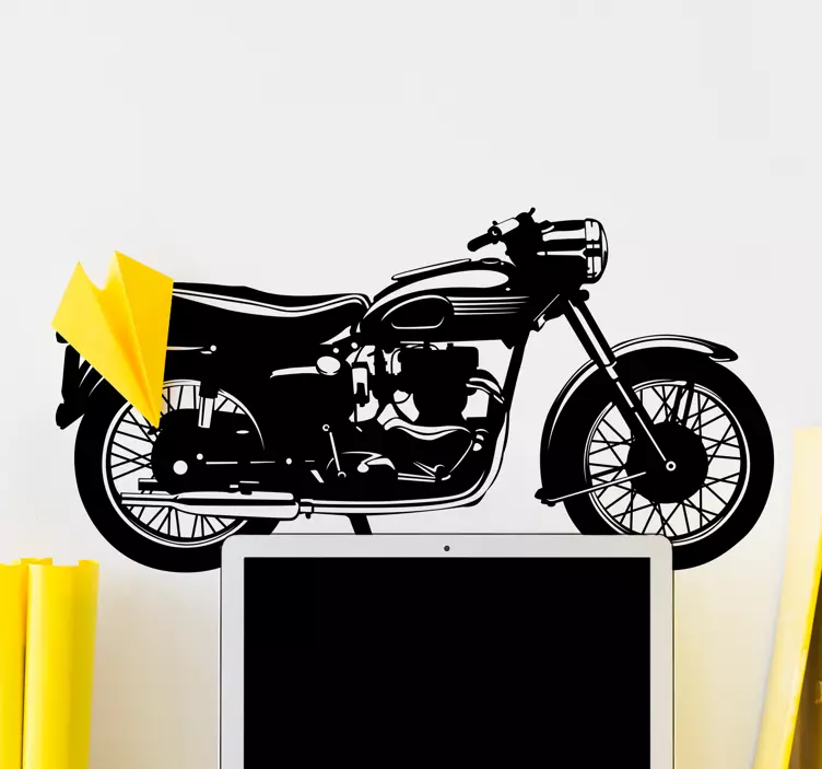 Adesivo silhouette moto antica - TenStickers