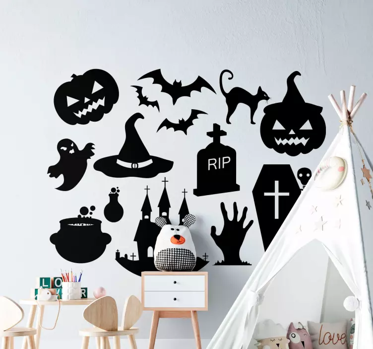 Adesivo simboli spettrali di halloween - TenStickers