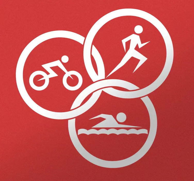 Adesivo Simbolo di sport di triathlon - TenStickers