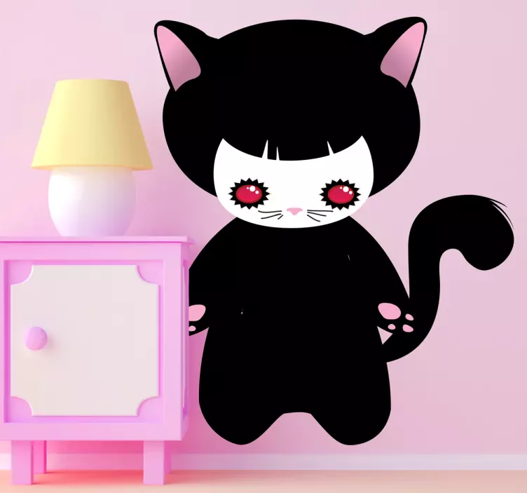 Adesivo simpatico gatto dei cartoni animati - TenStickers