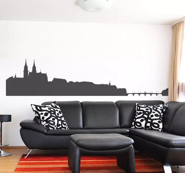Adesivo skyline Basilea monocolore - TenStickers