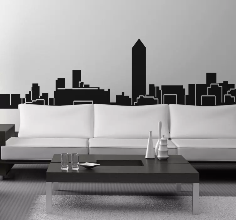 Adesivo skyline Lione monocolore - TenStickers