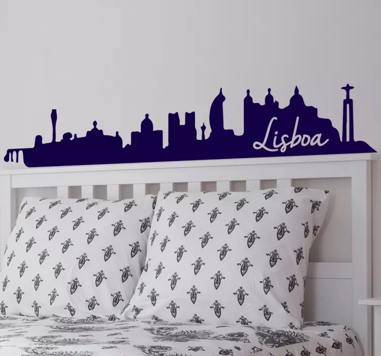 Adesivo skyline Lisbona monocolore - TenStickers