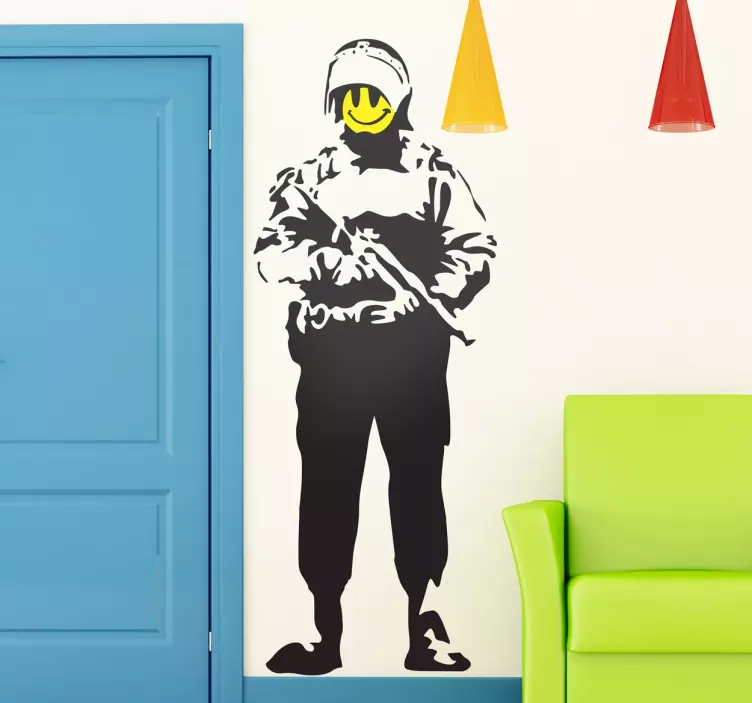 Adesivo soldato smiley Banksy - TenStickers
