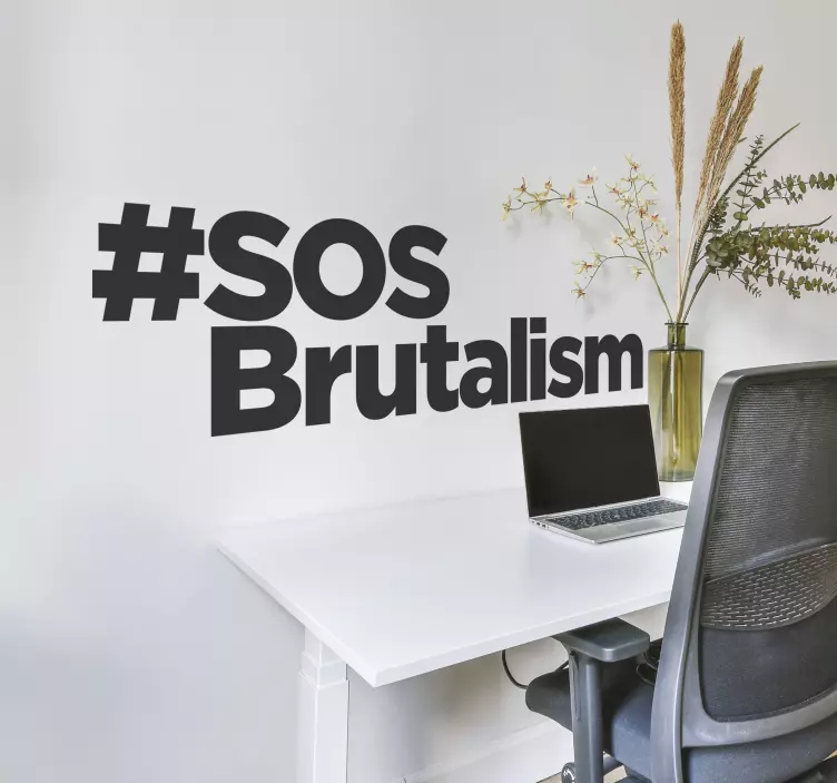 Adesivo SOS Brutalism scritta adesiva - TenStickers