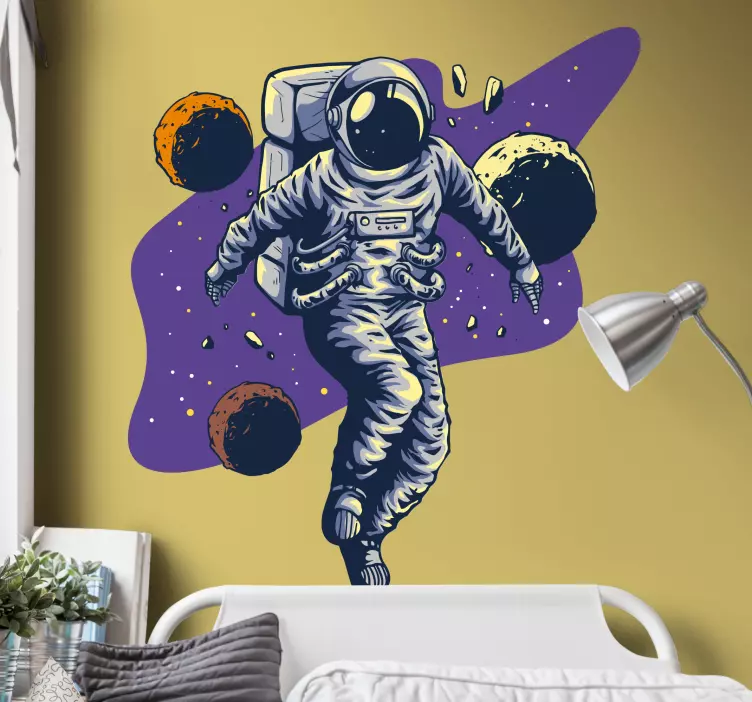 Adesivo spazio astronauta in orbita - TenStickers
