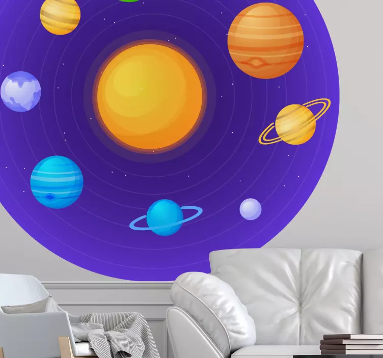 Adesivo spazio concetto di sistema solare - TenStickers