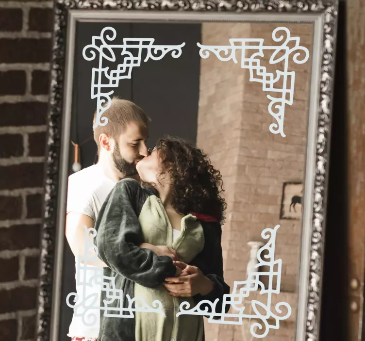 Adesivo murale cornice con linee sinuose - TenStickers