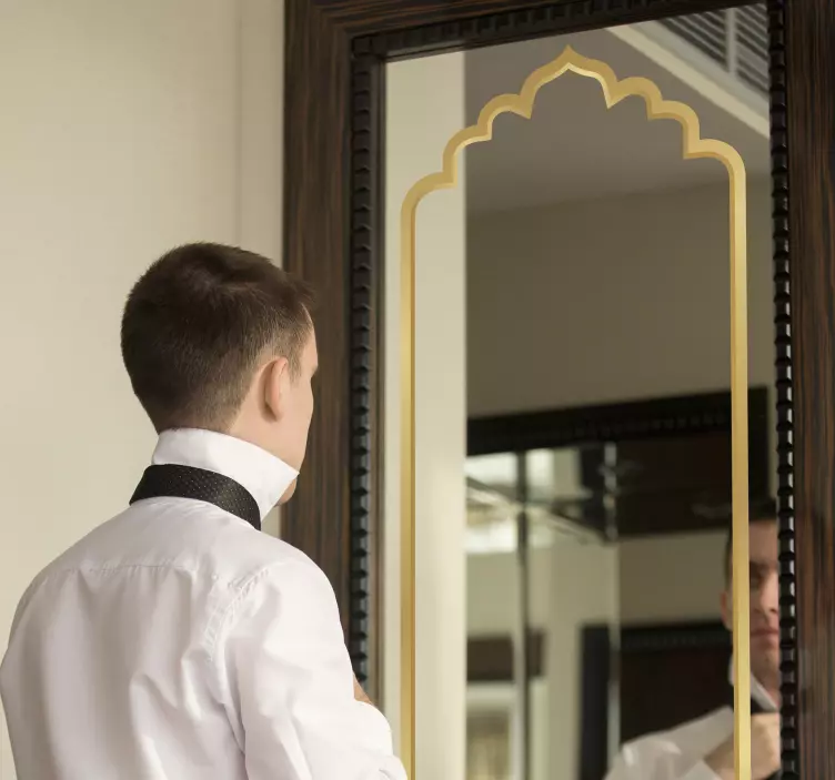 Adesivo specchio cornice effetto elegante - TenStickers