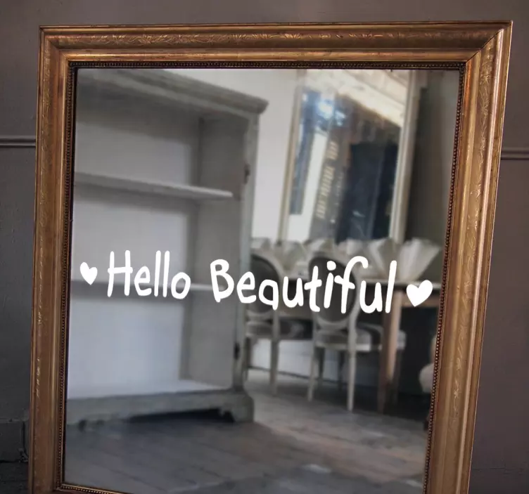 Adesivo specchio hello beautiful - TenStickers