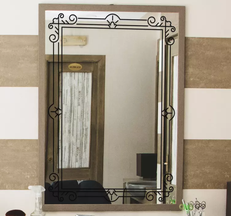 Adesivo specchio ornamento classico - TenStickers