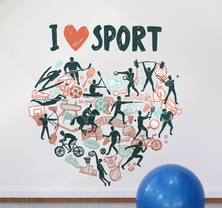 Adesivo sport amo lo sport - TenStickers
