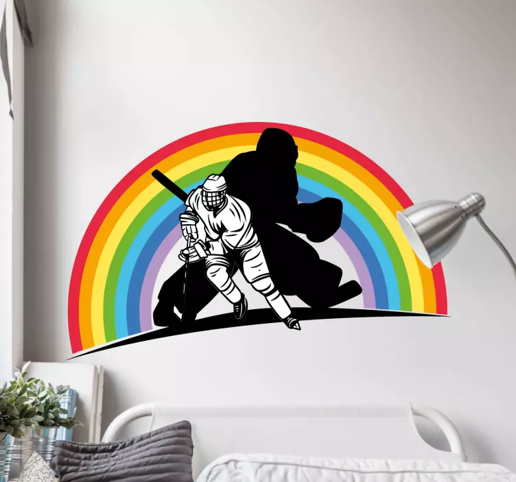Adesivo sport azione dei giocatori di hockey - TenStickers
