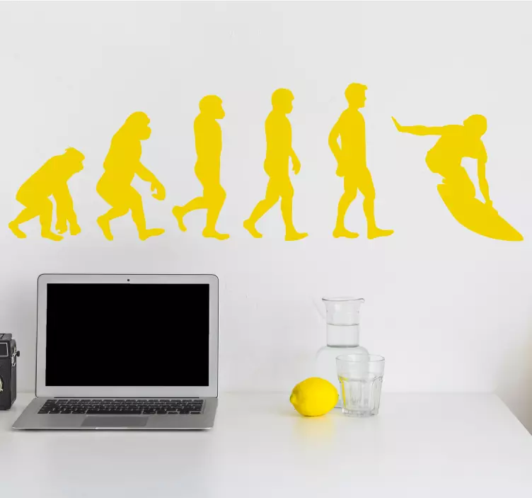 Adesivo da surf figura evolutiva monocolore - TenStickers