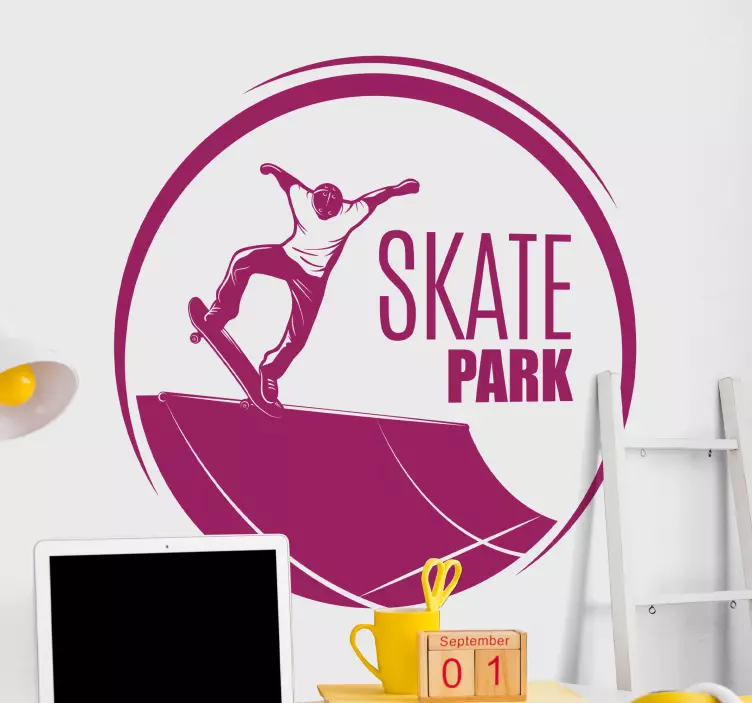 Adesivo sport estremo skater che esegue trick - TenStickers