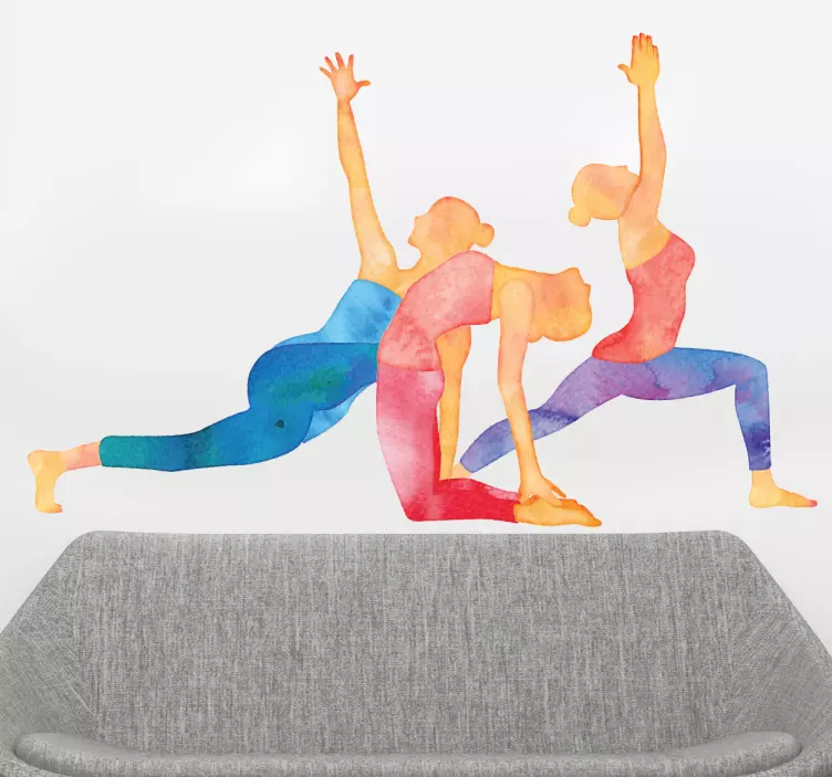 Adesivo sport posizioni yoga - TenStickers