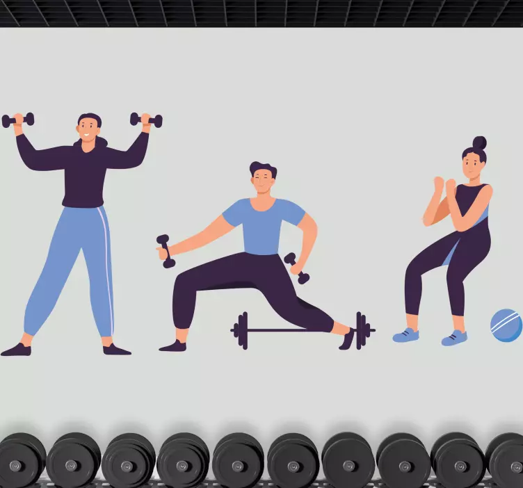 Adesivo sport routine di fitness attiva - TenStickers
