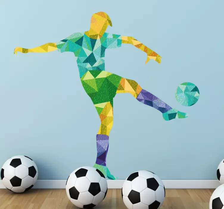 Adesivo Sportivo Calciatore figure geometriche - TenStickers