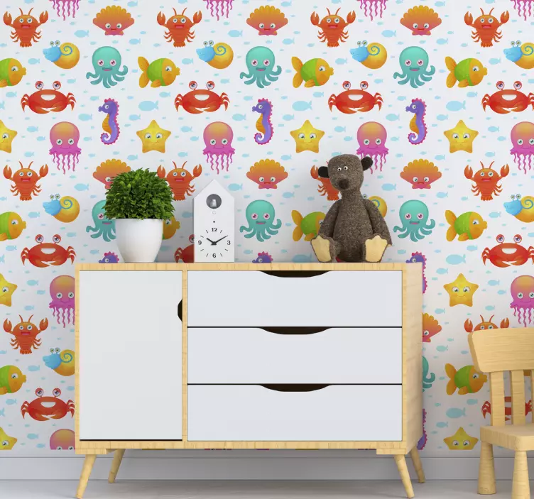 Adesivo stampa digitale pesciolini per bambini - TenStickers