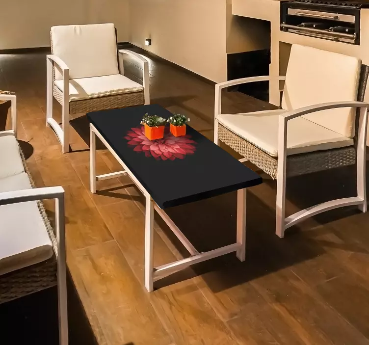 Carta adesiva per mobili tavolo fiore rosso - TenStickers