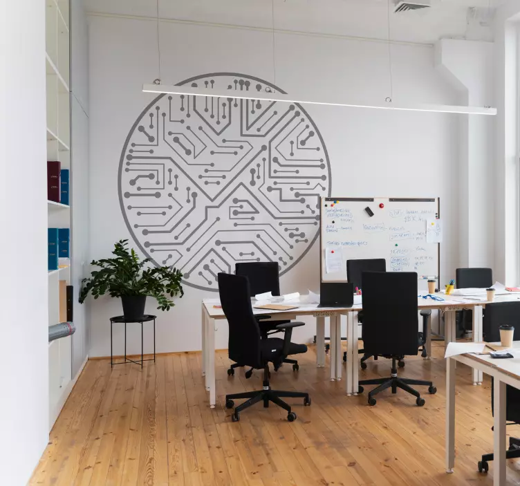 Adesivo tecnologia internet circuito a chip - TenStickers