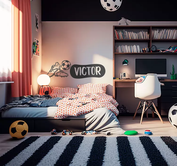 Adesivo tema calcio e nome personalizzabile - TenStickers