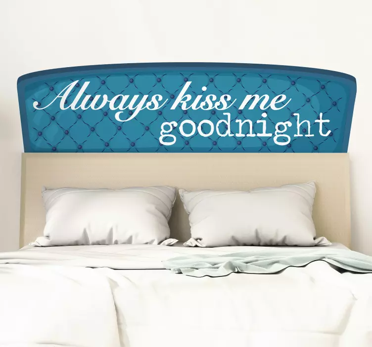 Adesivo testata letto dammi sempre il bacio della buonanotte - TenStickers