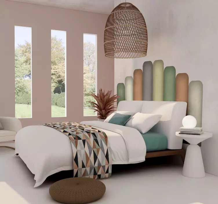 Adesivo testata letto design morbido e curvo - TenStickers