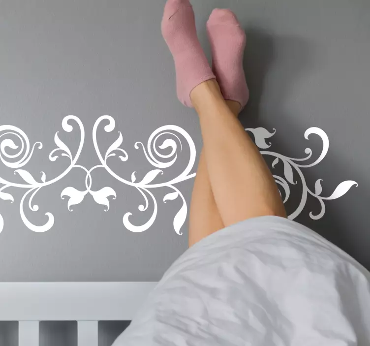 Adesivo testata letto ricci botanici eleganti - TenStickers