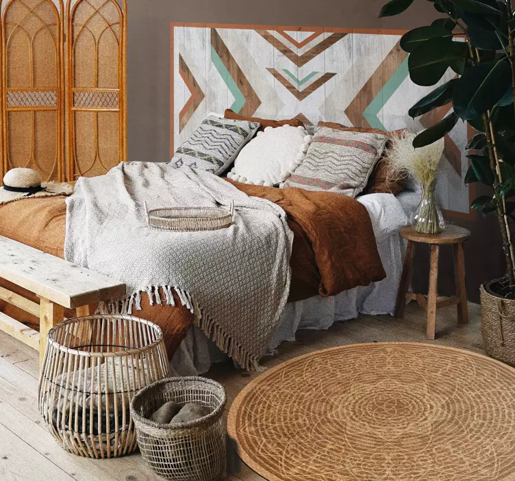 Adesivo testata letto disegno a motivi geometrici - TenStickers