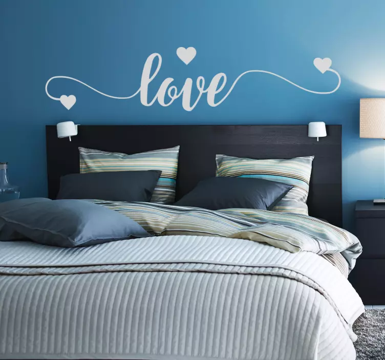 Adesivo testiera letto love - TenStickers