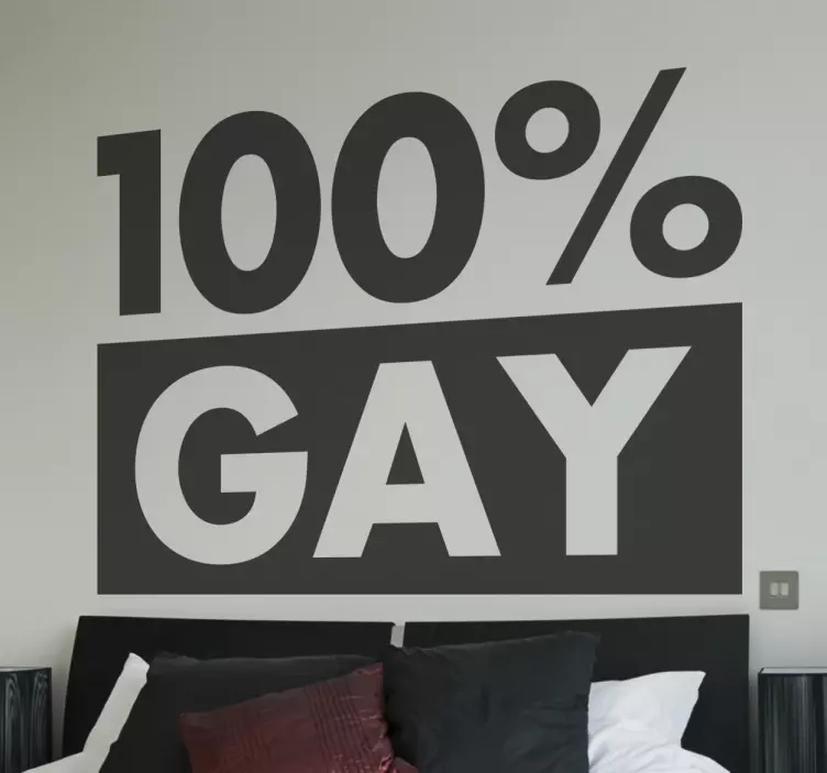 Adesivo testo 100% gay - TenStickers