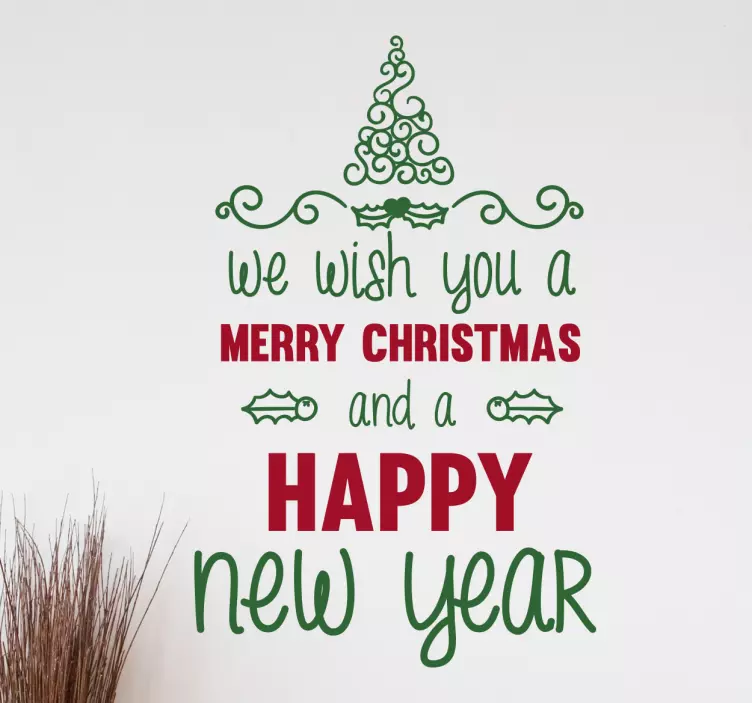 Adesivo testo canzone Natale - TenStickers