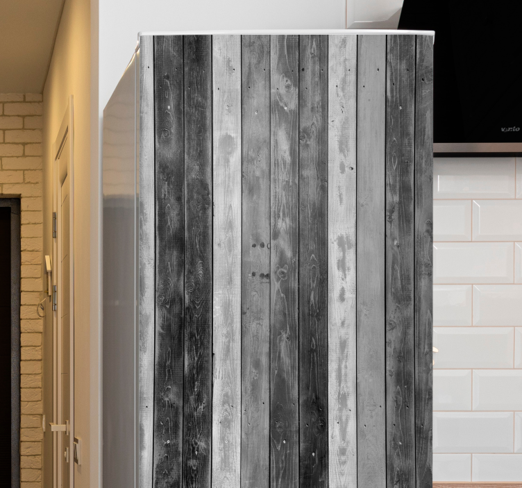 Adesivo per frigo pannelli in legno rustico - TenStickers