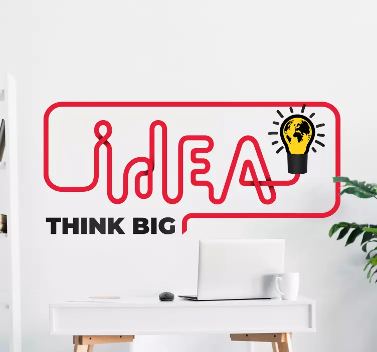 Adesivo murale ufficio Pensa a una grande lampadina - TenStickers