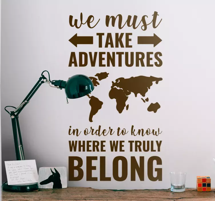 Adesivo viaggio testo avventure - TenStickers