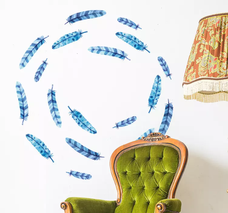 Adesivo da parete  vortice di piume - TenStickers