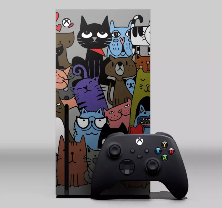 Adesivo Xbox collezione di gatti colorati - TenStickers